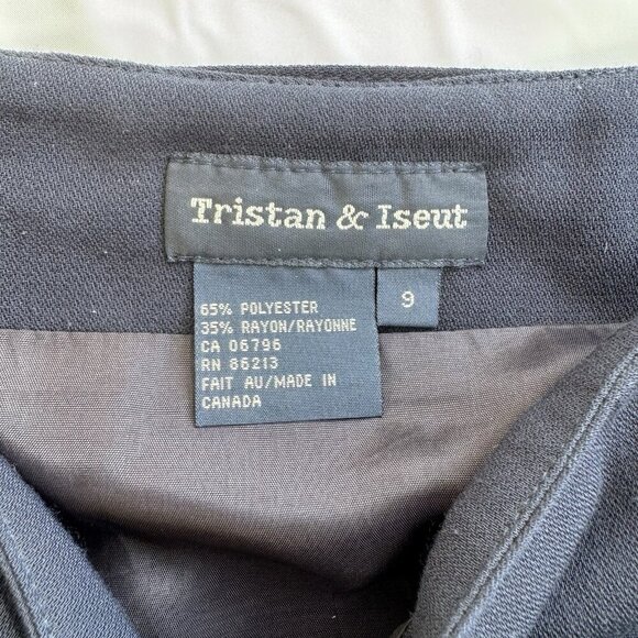 Tristan & Iseut Long Navy Wrap Skirt Fully Lined Size 9 Vintage - Picture 11 of 11